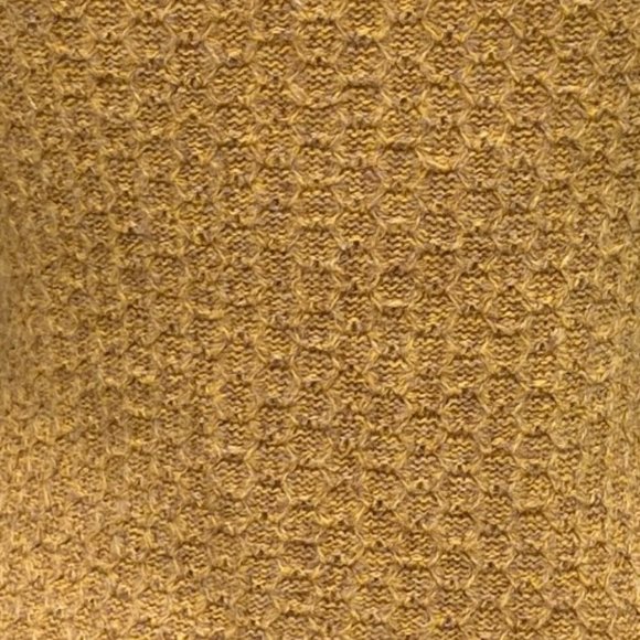 Moth Wool Cable Knit Crochet Asymmetrical Hem Sweater Mustard Artsy Rosette-S - Picture 13 of 16